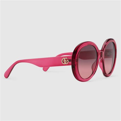 occhiali da sole gucci rotondi logo|Occhiali da sole rotondi in iniezione rosa .